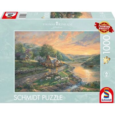 Schmidt Spiele Thomas Kinkade: Dageraad in Smaragdvallei Puzzel - 1000 Stukken Schmidt Spiele Thomas Kinkade: Dageraad in Smaragdvallei Puzzel - 1000 Stukken