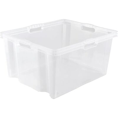 Keeeper Boîte de rangement XXL - 44 litres - Transparent - Publicité Keeeper Boîte de rangement XXL - 44 litres - Transparent - Publicité