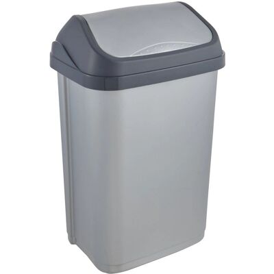 Poubelle Swantje 25L Argentée - Poubelle de Cuisine Poubelle Swantje 25L Argentée - Poubelle de Cuisine