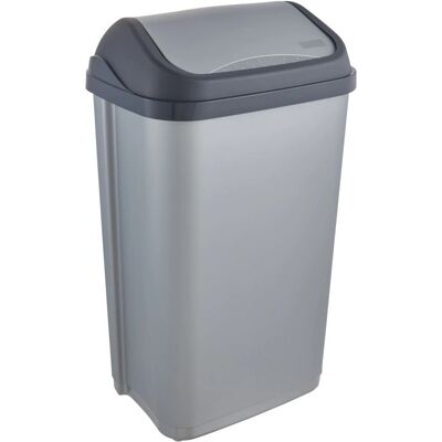 Keeeper Swantje Poubelle - 50L, Gris, Couvercle basculant, Fabriqué en Europe Keeeper Swantje Poubelle - 50L, Gris, Couvercle basculant, Fabriqué en Europe