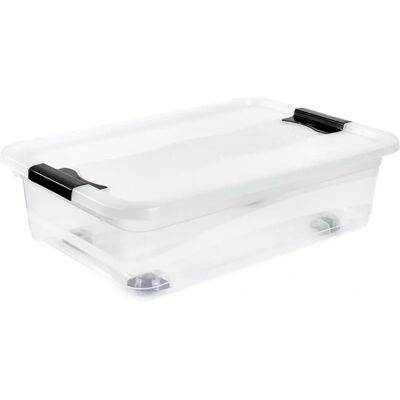 Caja de almacenamiento Keeeper Konrad - 28L, Transparente, Ruedas Caja de almacenamiento Keeeper Konrad - 28L, Transparente, Ruedas