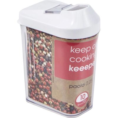 Conteneur de stockage OKT 2053905 - Blanc Sans BPA Alimentaire Couvercle réglable Conteneur de stockage OKT 2053905 - Blanc Sans BPA Alimentaire Couvercle réglable