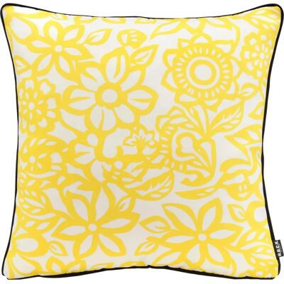 H.O.C.K. Paloma - blumiges gelber Dekokissen 50x50cm - Dekokissen H.O.C.K. Paloma - blumiges gelber Dekokissen 50x50cm - Dekokissen