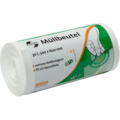 DEISS FIRST 30L Weiße Müllbeutel - Mülltüten DEISS FIRST 30L Weiße Müllbeutel - Mülltüten