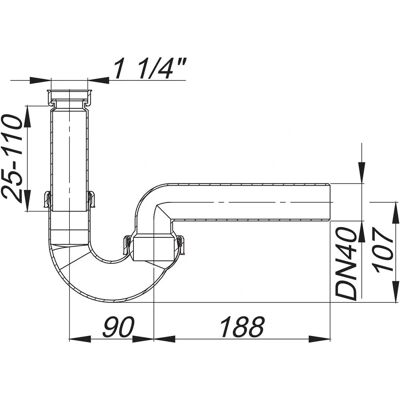 Dallmer Sifone di scarico 1¼" PP - Per sistemi di drenaggio Dallmer Sifone di scarico 1¼" PP - Per sistemi di drenaggio