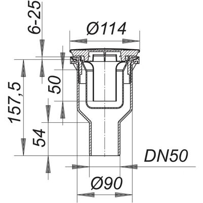DALLMER Duschwannenablauf ORIO V - Duschablauf Edelstahl - DN 50 DALLMER Duschwannenablauf ORIO V - Duschablauf Edelstahl - DN 50