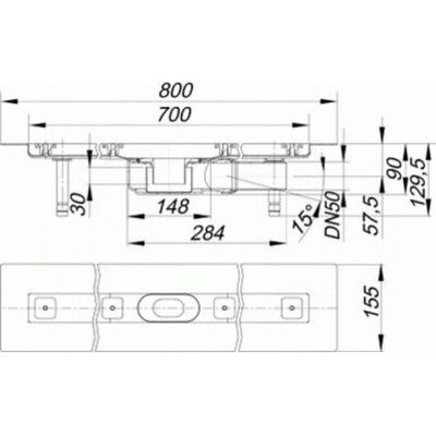 Dallmer Drenaje de ducha en acero inoxidable CeraLine Plan F 700mm - Seguridad y Diseño Dallmer Drenaje de ducha en acero inoxidable CeraLine Plan F 700mm - Seguridad y Diseño