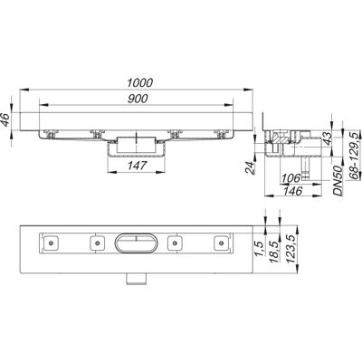 DALLMER Duschrinne CeraLine Nano W 900mm - Design tedesco, alta qualità DALLMER Duschrinne CeraLine Nano W 900mm - Design tedesco, alta qualità
