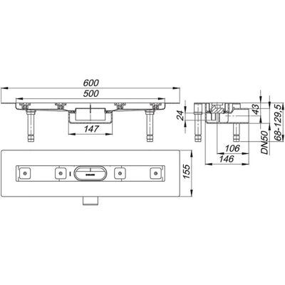 Dallmer - CeraLine Nano F Duschrinne - Bodengleiche Ablaufrinne - 500mm Dallmer - CeraLine Nano F Duschrinne - Bodengleiche Ablaufrinne - 500mm