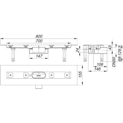 Dallmer Duschrinne CERAline Nano F 700mm - Duschrinnen Dallmer Duschrinne CERAline Nano F 700mm - Duschrinnen