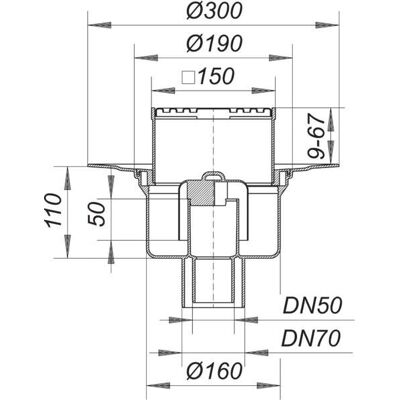 DALLMER Drenaje de Piso 61 HT/KE - DN 50/70 - Polipropileno Resistente DALLMER Drenaje de Piso 61 HT/KE - DN 50/70 - Polipropileno Resistente