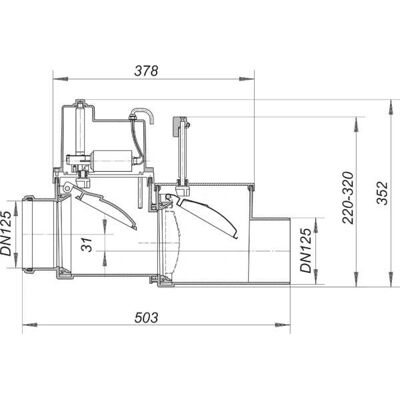 DALLMER - Stausafe F DN125 - DN125 - F - Rückstauverschluss DALLMER - Stausafe F DN125 - DN125 - F - Rückstauverschluss