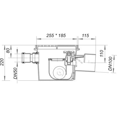 DALLMER - Ballstau 110/1 - DN100 - ABS - Rückstauventil DALLMER - Ballstau 110/1 - DN100 - ABS - Rückstauventil