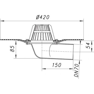 Dallmer - 83 D DallBit - DN 70 - Dachablauf Dallmer - 83 D DallBit - DN 70 - Dachablauf