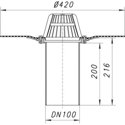 Dallmer - 84 D DallBit - DN 100 - Dachablauf Dallmer - 84 D DallBit - DN 100 - Dachablauf