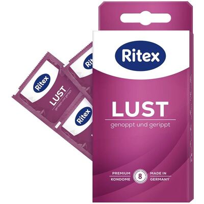 Ritex Brand Latex Condoms - Ribbed & Dotted for Extra Sensation - 8 pcs Ritex Brand Latex Condoms - Ribbed & Dotted for Extra Sensation - 8 pcs
