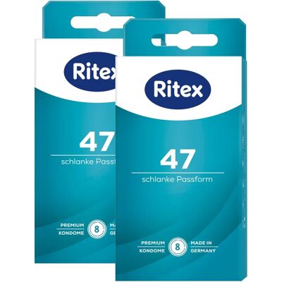 Ritex 47 Small Preservativo - Fit sottile, Testato elettronicamente Ritex 47 Small Preservativo - Fit sottile, Testato elettronicamente