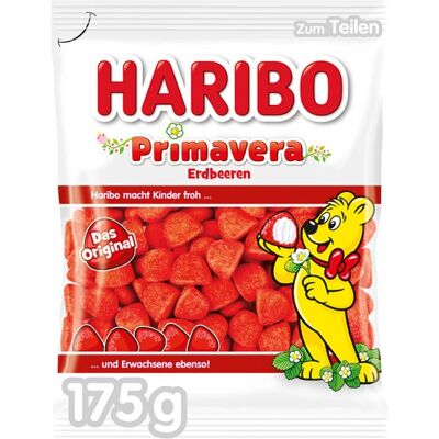 HARIBO - Primavera - Fraises - 175 g - bonbons - Publicité HARIBO - Primavera - Fraises - 175 g - bonbons - Publicité