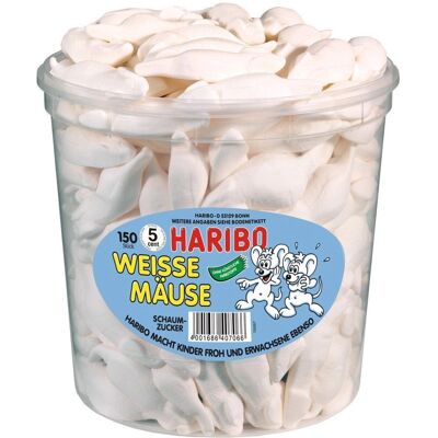 Souris blanches Haribo - Bonbons gélifiés aux fruits - 150 pcs - Publicité Souris blanches Haribo - Bonbons gélifiés aux fruits - 150 pcs - Publicité