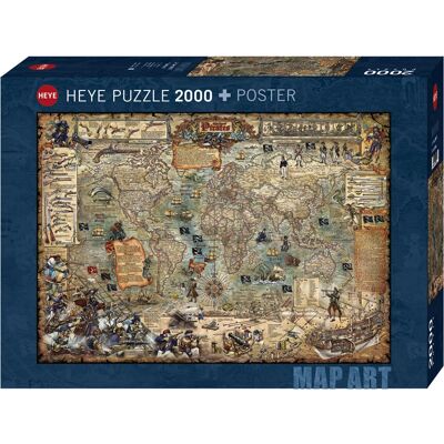 Heye Piratvärlden Kartkonst Pussel - 2000 bitar Heye Piratvärlden Kartkonst Pussel - 2000 bitar