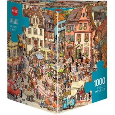 Heye Tříúhelníková Doro Gobel/Peter Knorr Trh Puzzle - 1000 Dílů Heye Tříúhelníková Doro Gobel/Peter Knorr Trh Puzzle - 1000 Dílů