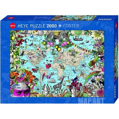 Heye Quirky World Kartor Pussel - 2000 Delar Heye Quirky World Kartor Pussel - 2000 Delar