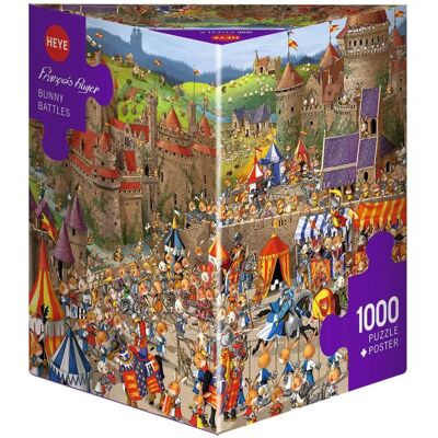 Heye Ruyer Dreieckiges Bunny Battles 1000 Stück Puzzle Heye Ruyer Dreieckiges Bunny Battles 1000 Stück Puzzle