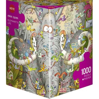 Puzzle Triangolare Elephant's Life Heye Degano - 1000 Pezzi Puzzle Triangolare Elephant's Life Heye Degano - 1000 Pezzi