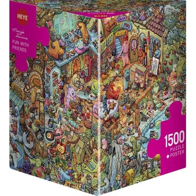 Heye Amusement Triangulaire avec Amis - Puzzle 1500 Pièces - Publicité Heye Amusement Triangulaire avec Amis - Puzzle 1500 Pièces - Publicité
