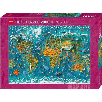 Heye Miniature World Map Art Puzzle - 2000 Stück Heye Miniature World Map Art Puzzle - 2000 Stück