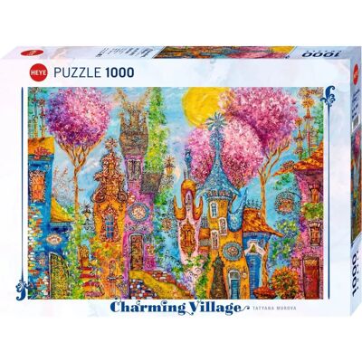 Heye Pink Trees, Charmant Village Puzzle - 1000 Pièces - Publicité Heye Pink Trees, Charmant Village Puzzle - 1000 Pièces - Publicité