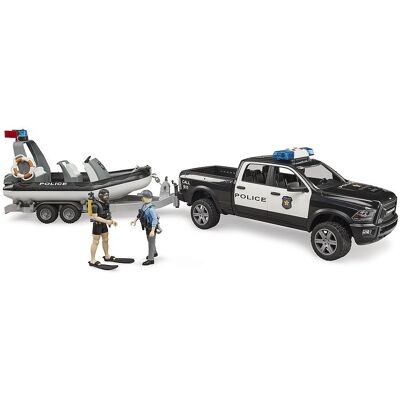 Veicolo della polizia Bruder - Modello 02507 - Set di gioco con barca Veicolo della polizia Bruder - Modello 02507 - Set di gioco con barca