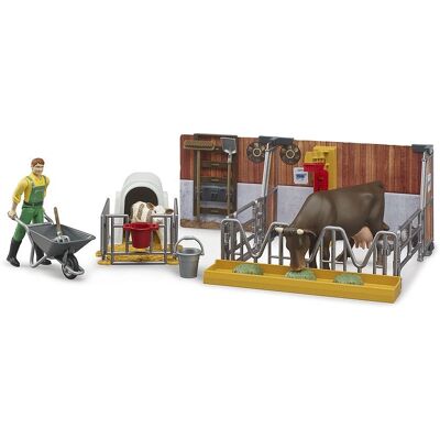 BRUDER 62611 Spielset - Kuh- und Kalbstall mit Landwirt & Zubehör BRUDER 62611 Spielset - Kuh- und Kalbstall mit Landwirt & Zubehör