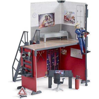 BRUDER 62702 Set Gioco - Stazione dei Vigili del Fuoco con Pompiere BRUDER 62702 Set Gioco - Stazione dei Vigili del Fuoco con Pompiere