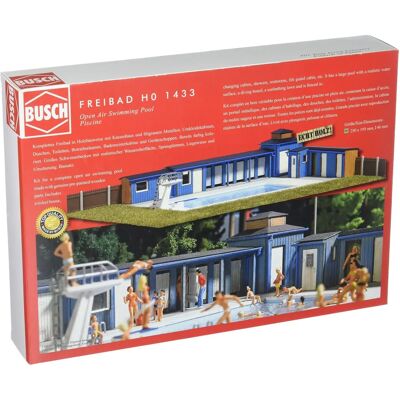 Busch 1433 Kit Piscina Esterno in Legno - Superficie d'Acqua Realistica Busch 1433 Kit Piscina Esterno in Legno - Superficie d'Acqua Realistica