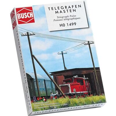Busch H0 Telegraph Poles - Landscape Model Train Accessory Busch H0 Telegraph Poles - Landscape Model Train Accessory