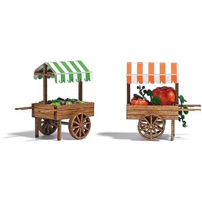 Busch 1826 Marktwagen H0 Pompoen en Salade Kit - Modelspoorweg Accessoires Busch 1826 Marktwagen H0 Pompoen en Salade Kit - Modelspoorweg Accessoires