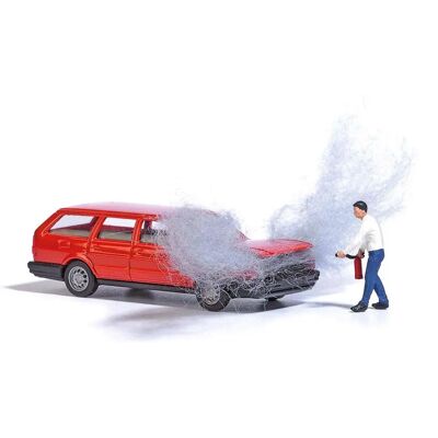 Busch Volkswagen Passat H0 Modellauto - Rauchmotor & Figur Busch Volkswagen Passat H0 Modellauto - Rauchmotor & Figur