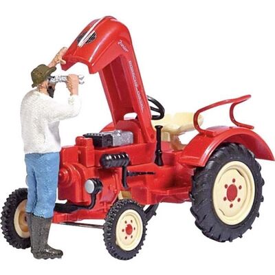 Busch Tracteur Porsche H0 - Capot moteur ouvert - Modèle réduit - Publicité Busch Tracteur Porsche H0 - Capot moteur ouvert - Modèle réduit - Publicité
