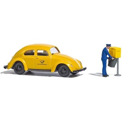 Busch Volkswagen Käfer H0 Modell - Postmann & Briefkasten Busch Volkswagen Käfer H0 Modell - Postmann & Briefkasten