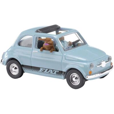 Busch Fiat 500 H0 Modellauto - Fahrer & Hund Busch Fiat 500 H0 Modellauto - Fahrer & Hund