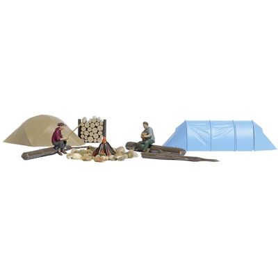 Busch Wildcamping Building Set - Model Camping Scene Busch Wildcamping Building Set - Model Camping Scene