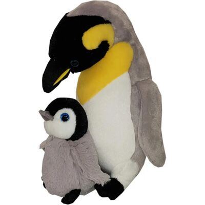 HEUNEC Pinguin mit Baby Plüschfigur - Weich, Waschbar, Ab Geburt HEUNEC Pinguin mit Baby Plüschfigur - Weich, Waschbar, Ab Geburt
