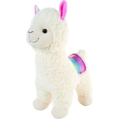 HEUNEC Lama XL - Giocattolo di peluche, 60cm, in piedi, Sella arcobaleno HEUNEC Lama XL - Giocattolo di peluche, 60cm, in piedi, Sella arcobaleno