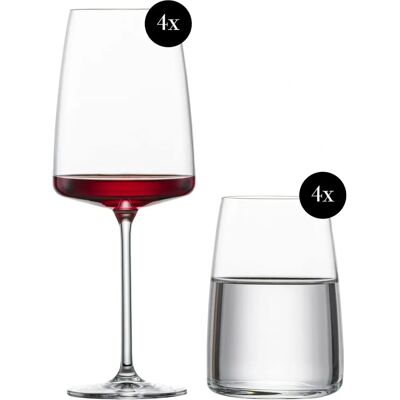 Zwiesel Vivid Senses Kristallglas-Set für Wein & Wasser - 8 Stück Zwiesel Vivid Senses Kristallglas-Set für Wein & Wasser - 8 Stück