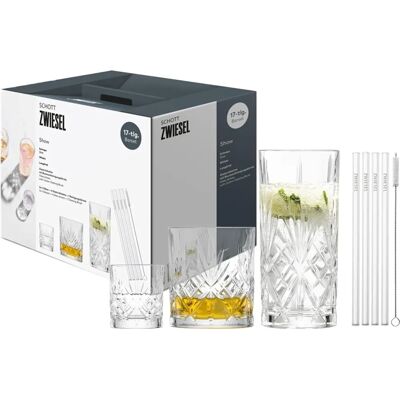 Schott Zwiesel Modèle 17-Cz. - Ensemble Bar, Verres, Pailles et Brossette Schott Zwiesel Modèle 17-Cz. - Ensemble Bar, Verres, Pailles et Brossette