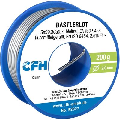 CFH 2,0 mm Saldatura - Uso generale, 200g con flussante CFH 2,0 mm Saldatura - Uso generale, 200g con flussante