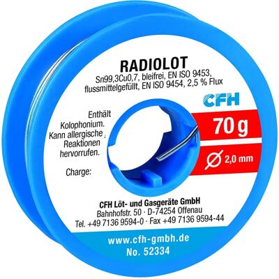CFH RL 334 Lead-Free Solder Wire - 70g - 2.0mm - Radio Soldering CFH RL 334 Lead-Free Solder Wire - 70g - 2.0mm - Radio Soldering