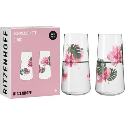 Ensemble de verres d'eau d'été Ritzenhoff - Motif floral - Publicité Ensemble de verres d'eau d'été Ritzenhoff - Motif floral - Publicité