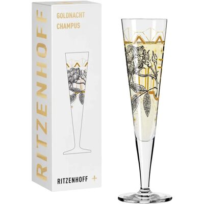 Ritzenhoff Goldnacht NO:29 - Copa de Champagne - Negro/Oro - Lujo Ritzenhoff Goldnacht NO:29 - Copa de Champagne - Negro/Oro - Lujo